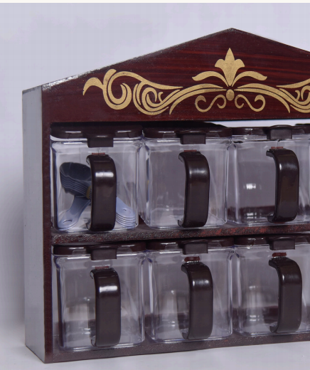 Modern Wood Spice Rack 6 pcs