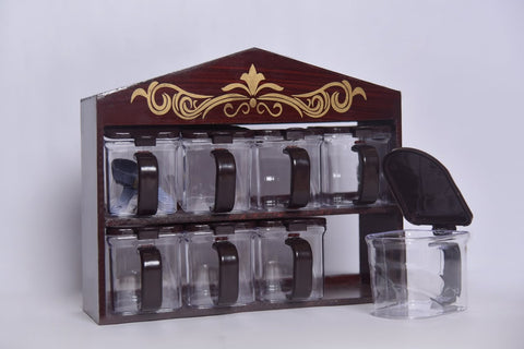 Modern Wood Spice Rack 8 pcs