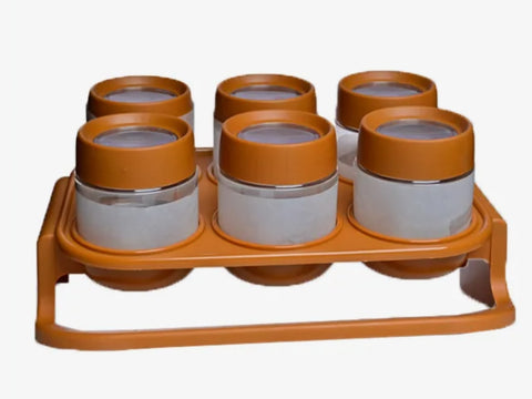 Spice Zone 6 Pieces Masala Rack With Elegant Stand